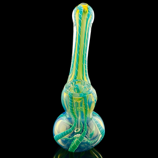5” Funed Swirl Glass Bubbler