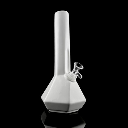 10” Ceramic Octagon Bong | White