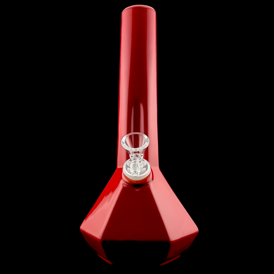 10” Ceramic Octagon Bong | Red